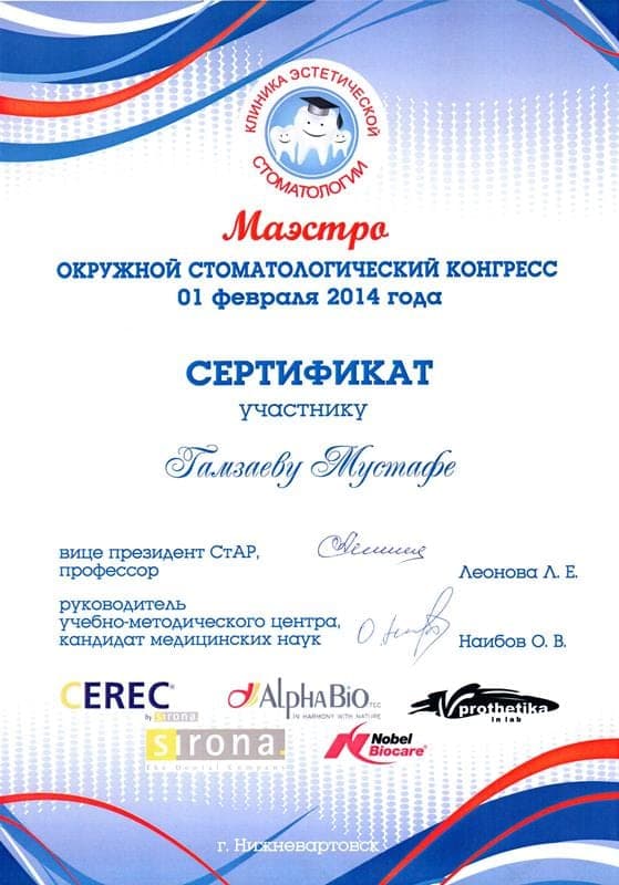 Сертификат 3 — Гамзаев Мустафа Явсупиевич