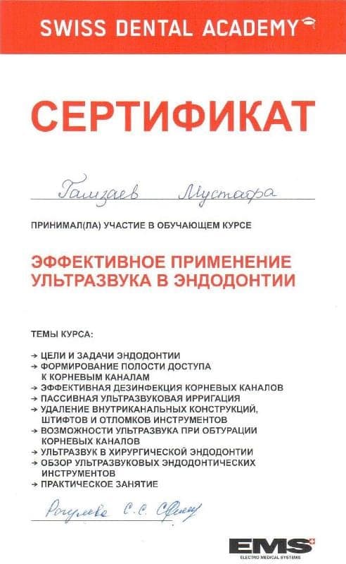 Сертификат 11 — Гамзаев Мустафа Явсупиевич