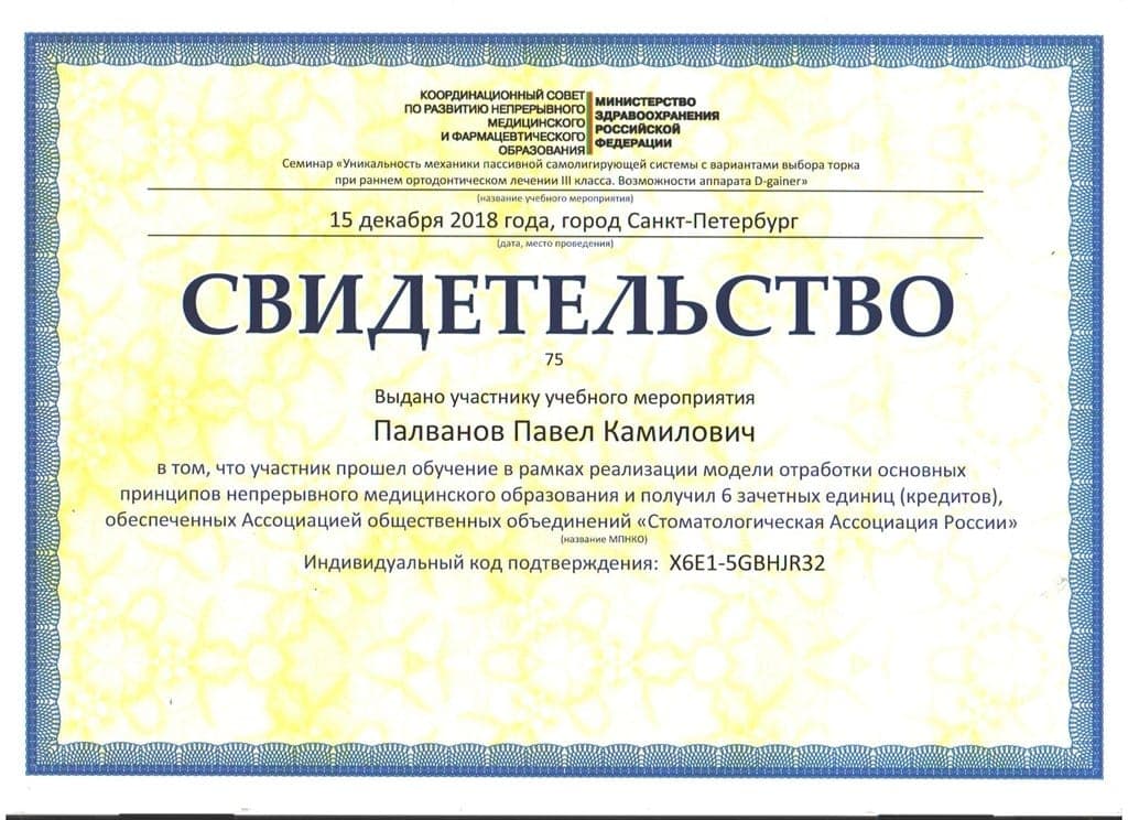 Сертификат 3 — Палванов Павел Камилович